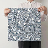 風呂敷 48cm｜伊砂文様 結｜両面染め 藍 / オレンジ｜綿シャンタン｜むす美 むす美