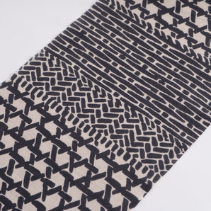 【手ぬぐい】 綿麻てぬぐい 注染 綿麻 コットン 籠目あわせ 墨 かまわぬ