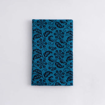 手ぬぐい｜綿100%｜コットン｜注染｜丁子唐草 青色｜ボタニカル柄｜かまわぬ かまわぬ