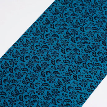 手ぬぐい｜綿100%｜コットン｜注染｜丁子唐草 青色｜ボタニカル柄｜かまわぬ かまわぬ