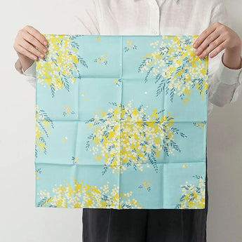 風呂敷 45cm｜こはれ ミモザ ミント｜綿100％｜むす美 むす美