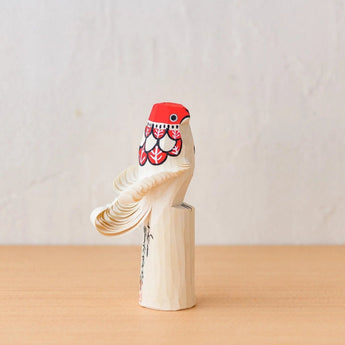 置物 青タカ 15cm / 赤タカ 12cm 2体セット | インテリア オブジェ | 笹野一刀彫 笹野一刀彫