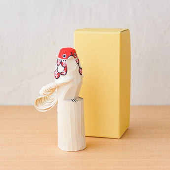 置物 青タカ 15cm / 赤タカ 12cm 2体セット | インテリア オブジェ | 笹野一刀彫 笹野一刀彫