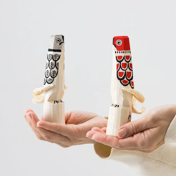 置物 古代ぽっぽ 赤 / 黒 2体セット | インテリア オブジェ | 笹野一刀彫 笹野一刀彫