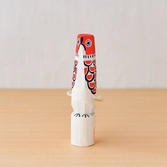 置物 古代ぽっぽ 赤 / 黒 2体セット | インテリア オブジェ | 笹野一刀彫 笹野一刀彫