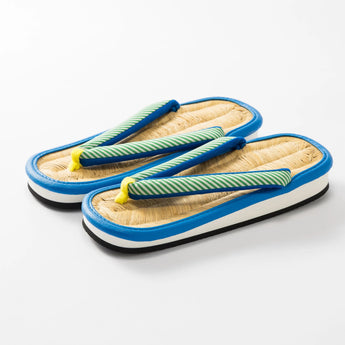 天然竹皮の草履 Lサイズ 青 / 緑｜irozori｜軽部草履 軽部草履