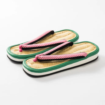 天然竹皮の草履 Lサイズ 青 / 緑｜irozori｜軽部草履 軽部草履