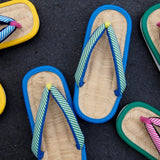 天然竹皮の草履 Lサイズ 青 / 緑｜irozori｜軽部草履 軽部草履