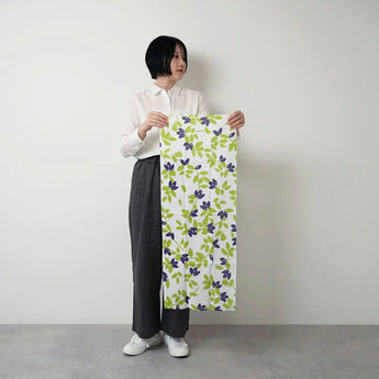 あおばと ハスカップ グリーン・グレー｜Aobato｜手ぬぐい Aobato