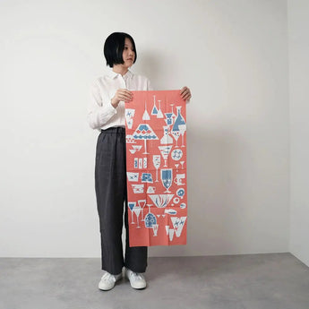 ガラス ピンク・ネイビー｜Aobato｜手ぬぐい Aobato