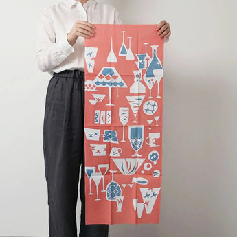 ガラス ピンク・ネイビー｜Aobato｜手ぬぐい Aobato