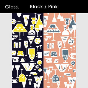 ガラス ピンク・ネイビー｜Aobato｜手ぬぐい Aobato