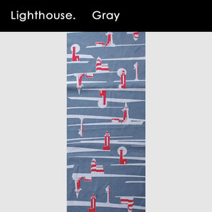 【手ぬぐい】綿100％ 灯台 グレー Aobato