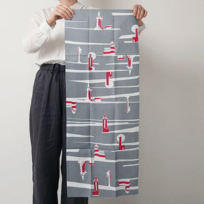 【手ぬぐい】綿100％ 灯台 グレー Aobato