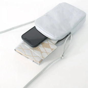 和紙 スマホポーチ | mina perhonen | run run run グレー | 軽量 クロスボディバッグ | SIWA SIWA