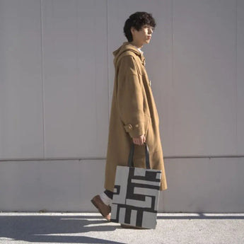 和紙トートバッグ | SAMIRO YUNOKI SIWA フラットバッグ グレー Lサイズ | SIWA SIWA