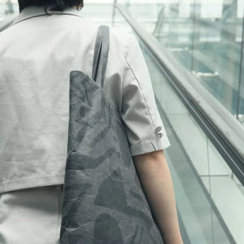 和紙トートバッグ | SAMIRO YUNOKI SIWA FLATバッグ 黒 Lサイズ | SIWA SIWA