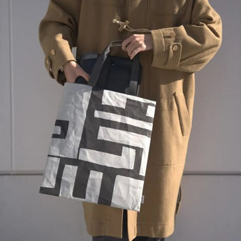 和紙トートバッグ | SAMIRO YUNOKI SIWA フラットバッグ グレー Lサイズ | SIWA SIWA