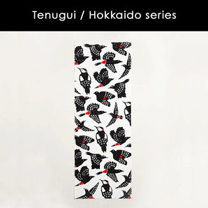 【手ぬぐい】綿100% コットン 注染 アカゲラ 動物 風染工房