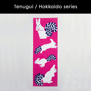 【手ぬぐい】綿100% コットン 注染 エゾリス 動物 風染工房