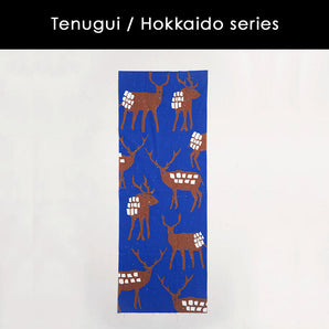 【手ぬぐい】綿100% コットン 注染 エゾシカ 動物 風染工房