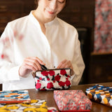 がま口 (横型 / 小)｜松柄｜手染め生地 帆布 綿100% 和財布 ポーチ ウォレットポーチ 日本製｜京都職人仕上げ 【 Fuwa Market オリジナル 】 Fuwa Market