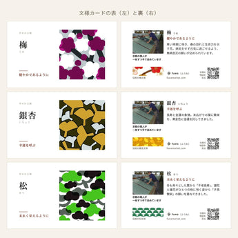 文様カードの表と裏
