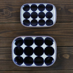 【角皿】やちむん 小 中 呉須丸紋 一翠窯