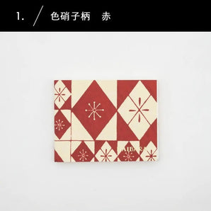 蛇腹メモ帳 | 色硝子柄 赤 / 青 | 和紙 メモ用紙 | 榛原(はいばら) 榛原