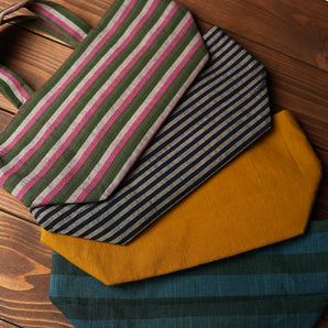 【ミニ トートバッグ】会津木綿 からし HARAPPA