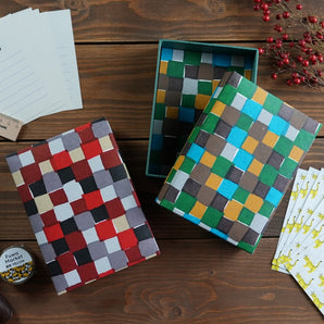 【貼り箱ケース】手染め和紙 市松柄 幸せの文様シリーズ Fuwa Market オリジナル