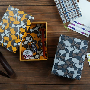 【貼り箱ケース】手染め和紙 銀杏柄 幸せの文様シリーズ Fuwa Market オリジナル