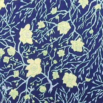 手捺染 手ぬぐい | ろう梅と猫柳柄 | 白 / 青鈍 / 浅葱色 | 綿 (特岡生地) | 京都 都もだん 都もだん