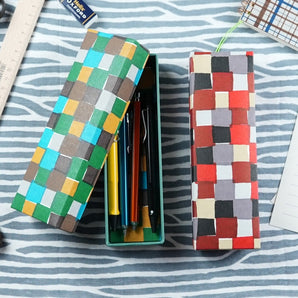 【ペンケース】手染め和紙 市松柄 幸せの文様シリーズ Fuwa Market オリジナル