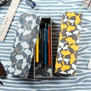 【ペンケース】手染め和紙 銀杏柄 幸せの文様シリーズ Fuwa Market オリジナル