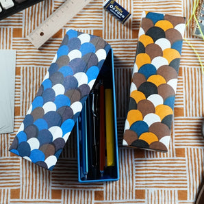 【ペンケース】手染め和紙 青海波柄 幸せの文様シリーズ Fuwa Market オリジナル