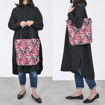 トートバッグ（縦型）｜南天柄｜手染め生地 帆布 綿100% コットン バッグ 日本製｜京都職人仕上げ 【 Fuwa Market オリジナル 】 Fuwa Market