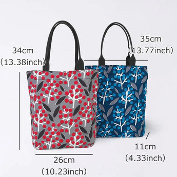 トートバッグ（縦型）｜南天柄｜手染め生地 帆布 綿100% コットン バッグ 日本製｜京都職人仕上げ 【 Fuwa Market オリジナル 】 Fuwa Market