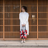 トートバッグ（縦型）｜青海波柄｜手染め生地 帆布 綿100% コットン バッグ 日本製｜京都職人仕上げ 【 Fuwa Market オリジナル 】 Fuwa Market