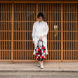 トートバッグ（縦型）｜青海波柄｜手染め生地 帆布 綿100% コットン バッグ 日本製｜京都職人仕上げ 【 Fuwa Market オリジナル 】 Fuwa Market