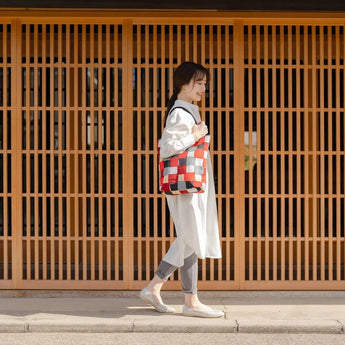 トートバッグ（縦型）｜青海波柄｜手染め生地 帆布 綿100% コットン バッグ 日本製｜京都職人仕上げ 【 Fuwa Market オリジナル 】 Fuwa Market