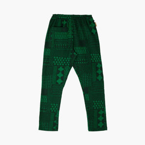 【MONPE】手捺染 もんぺ よつめデザイン 花布 高島ちぢみ M L うなぎの寝床