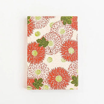 ノート 重陽柄 赤 / 黄 | 日本製 花柄 千代紙 筆記帳 | 榛原(はいばら) 榛原