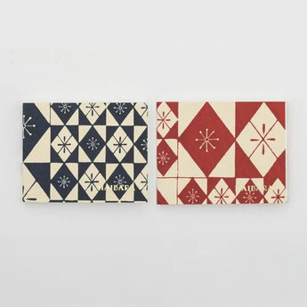 蛇腹メモ帳 | 色硝子柄 赤 / 青 | 和紙 メモ用紙 | 榛原(はいばら) 榛原