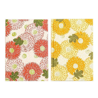 ノート 重陽柄 赤 / 黄 | 日本製 花柄 千代紙 筆記帳 | 榛原(はいばら) 榛原