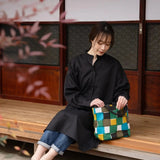 トートバッグ（横型）｜青海波柄｜手染め生地 帆布 綿100% コットン バッグ 日本製｜京都職人仕上げ 【 Fuwa Market オリジナル 】 Fuwa Market