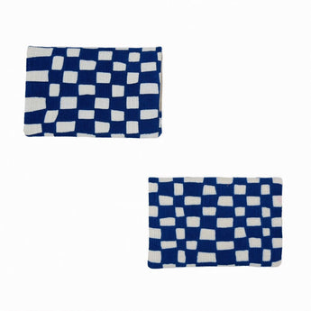 よつめ染布舎｜名刺入れ｜ 変わり市松 納戸色｜ネイビー