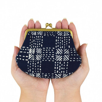 よつめ染布舎 がま口 SASHIKO 青黛