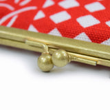 よつめ染布舎 がま口 SASHIKO 花布 赤