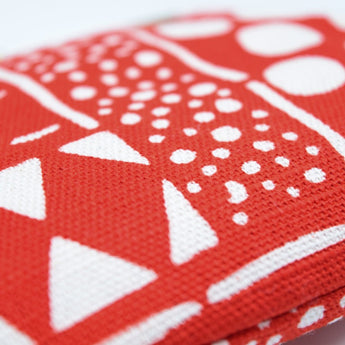 よつめ染布舎 がま口 SASHIKO 花布 赤